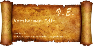 Vertheimer Edit névjegykártya